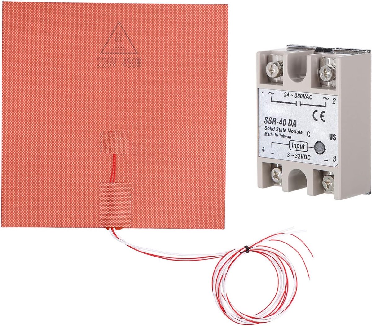 Silicone verwarmingsmat 250mm 450W - snel opwarmend - veilige installatie - ideaal voor 3D-printers - ShopVlot