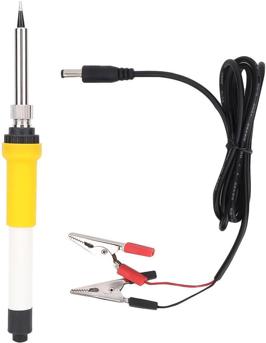 Elektrische soldeerbout 60W 12V - met netsnoer en krokodilklem - snel opwarmend - ideaal voor bedradingsreparaties - ShopVlot
