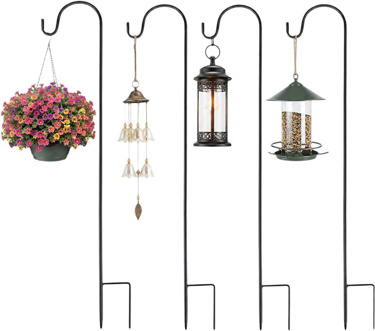 Tuinherdershaken 120 cm - Inklapbare metalen tuinstaaf - Met haken - Voor decoratie in de tuin - ShopVlot