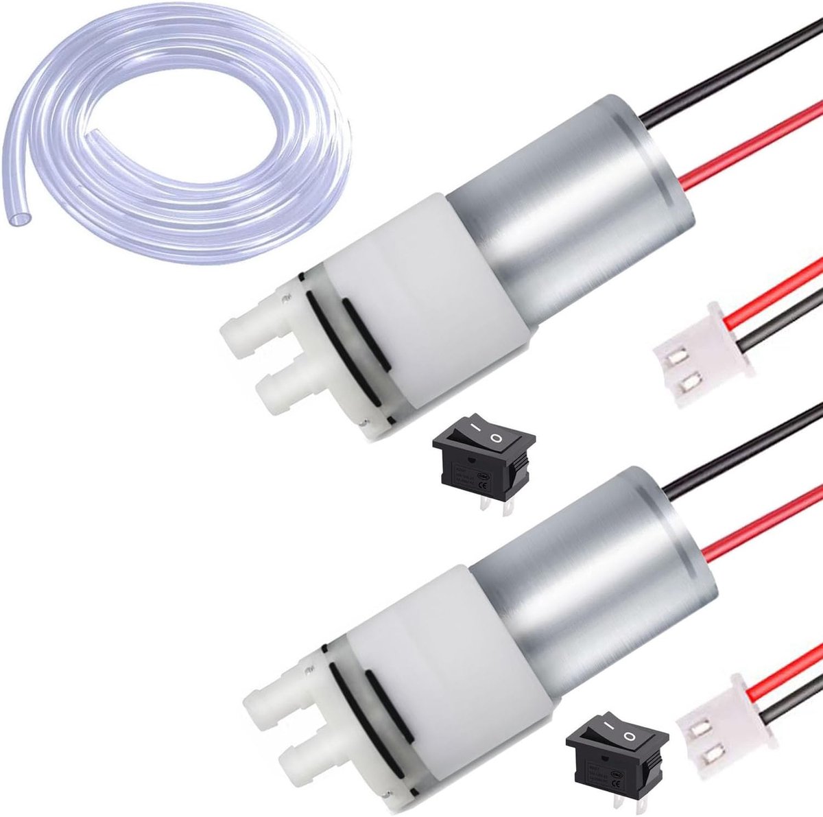 Mini waterpomp DC 12V - zelfaanzuigend - 2 paar - ideaal voor aquaria - ShopVlot