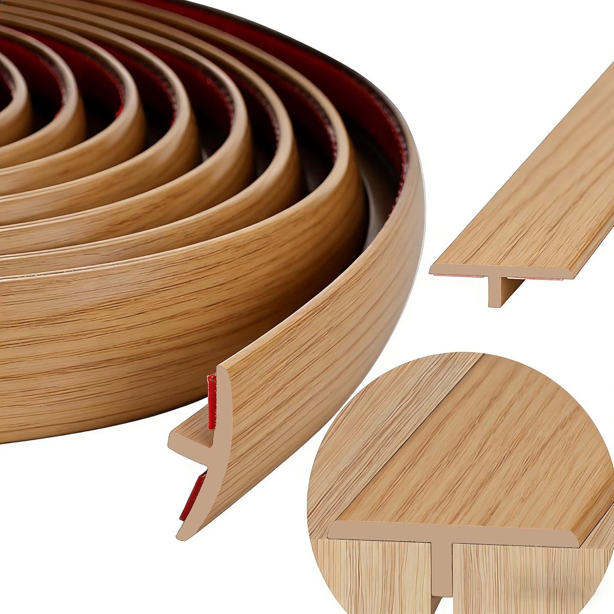 T-profiel overgangsprofiel - zelfklevend 5 cm x 1 m - flexibele PVC eindstrip - eenvoudig te snijden en te monteren - ShopVlot
