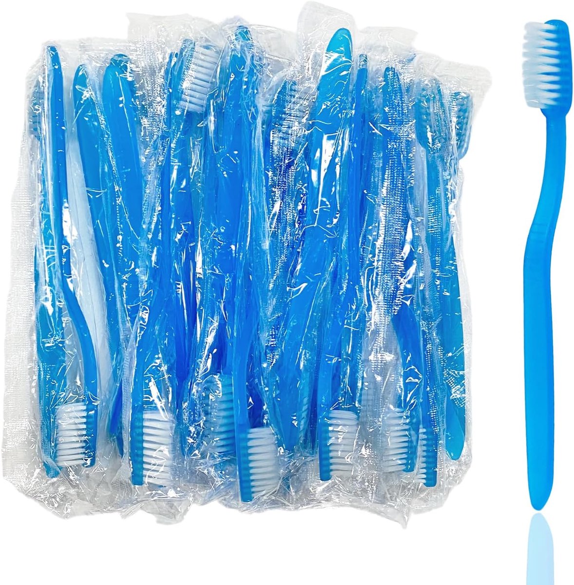 Tandenborstels 25st - Blauw Handvat - Soft Borstelharen - Voor Reis en Gastgebruik - ShopVlot