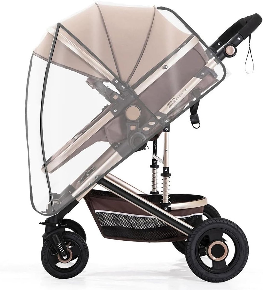 Universele regenhoes kinderwagen - transparant pvc-materiaal - bescherming tegen regen en wind - ShopVlot