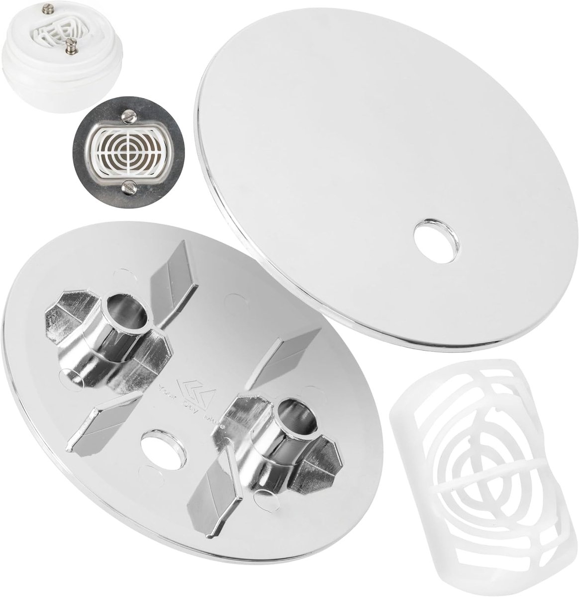 Doucheafvoercover Ø 90 mm - Chroom ABS - Haarfilter - Geschikt voor Viega Domoplex - ShopVlot
