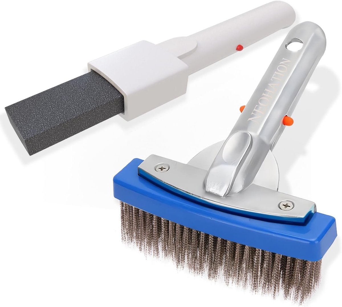 Zwembadborstel 12 cm - puimsteen - aluminium borstel - effectief vuil verwijderen - ShopVlot