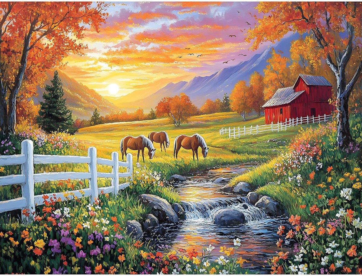Schilderen op nummer volwassenen - zonsondergang op de wilg - acrylverf set - eenvoudig schilderen voor beginners - ShopVlot