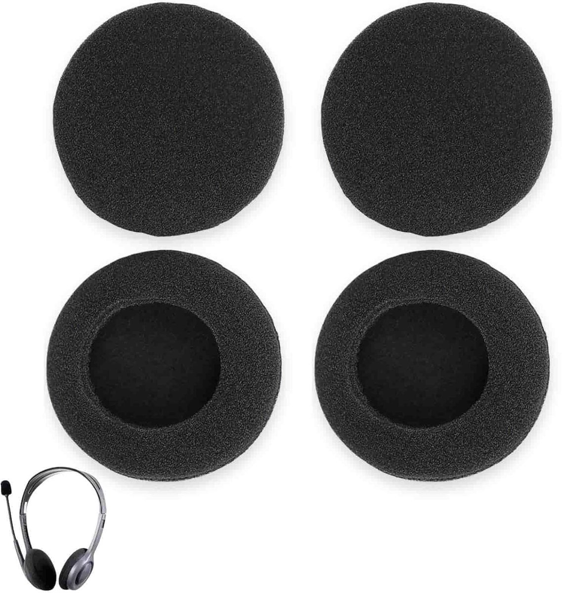 Vervangende oorkussens 50mm - Foam padding - Zwart - Verbeterd comfort voor hoofdtelefoons - ShopVlot