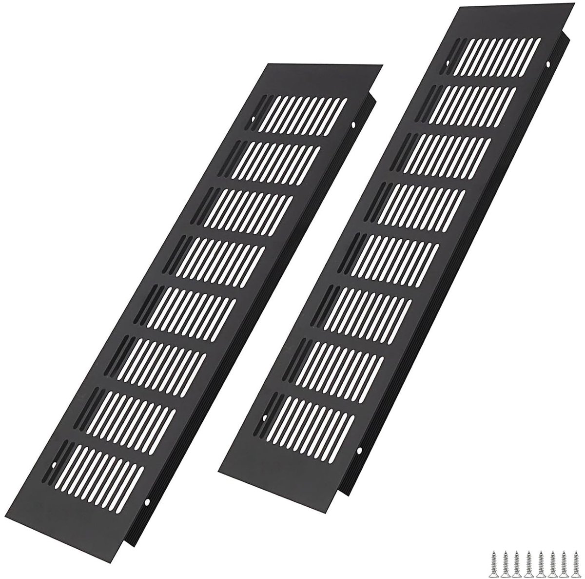 Ventilatierooster 350 x 100 mm - Zwart Aluminium - Corrosiebestendig - Verbeter luchtcirculatie - ShopVlot