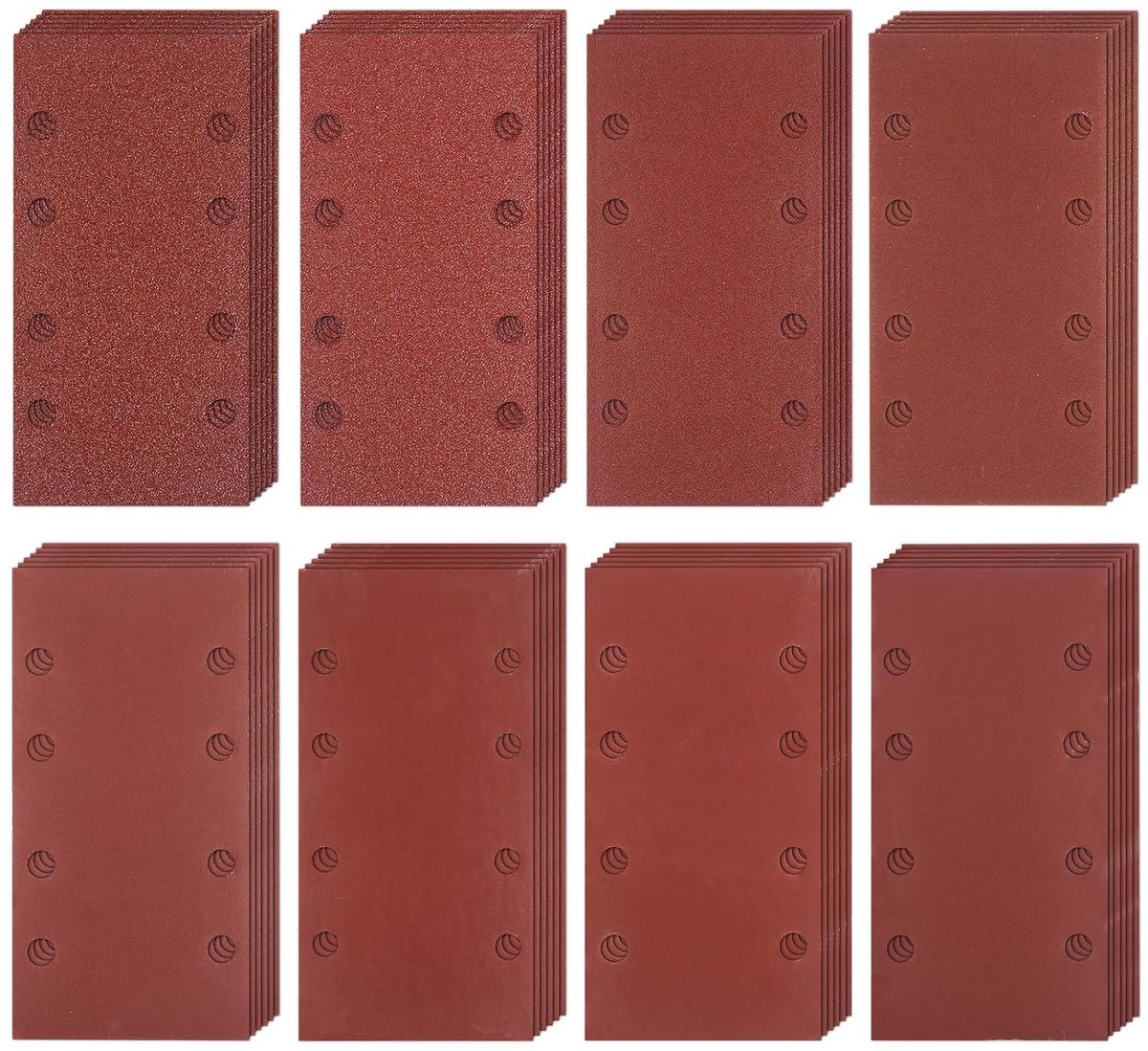Schuurpapier set 93 x 185 mm - 48 stuks aluminiumoxide - diverse korrelgroottes - ideaal voor hout en metaal - ShopVlot