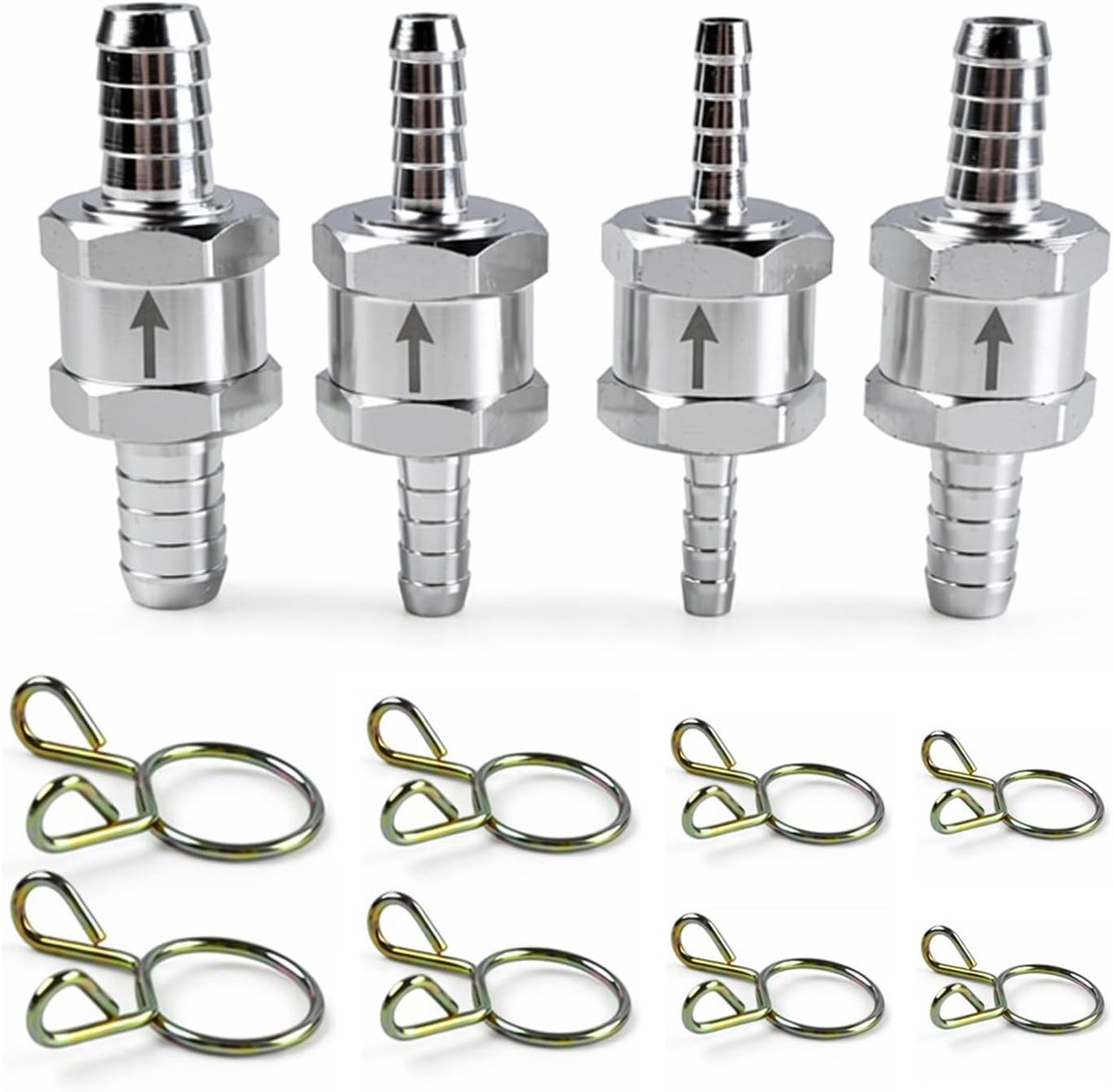 Terugslagklep 6 8 10 12 mm, benzine- en dieselterugslagklep - Met 8 veerklemmen, wegwerpventiel voor auto, water en - ShopVlot