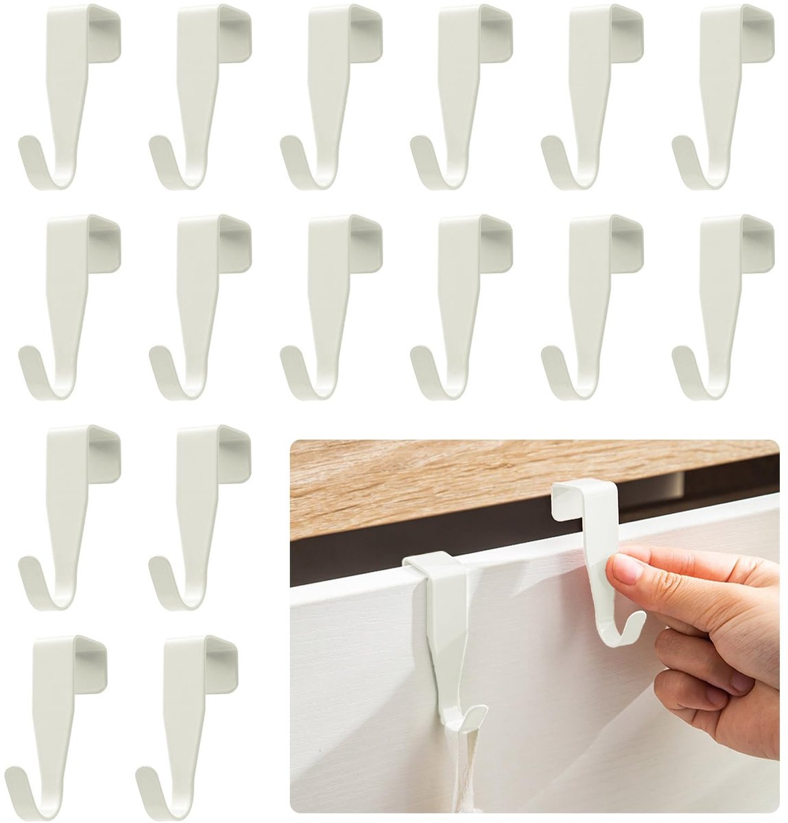Solidchoice - Set van 16 Deurhaken voor Ruimtebesparing