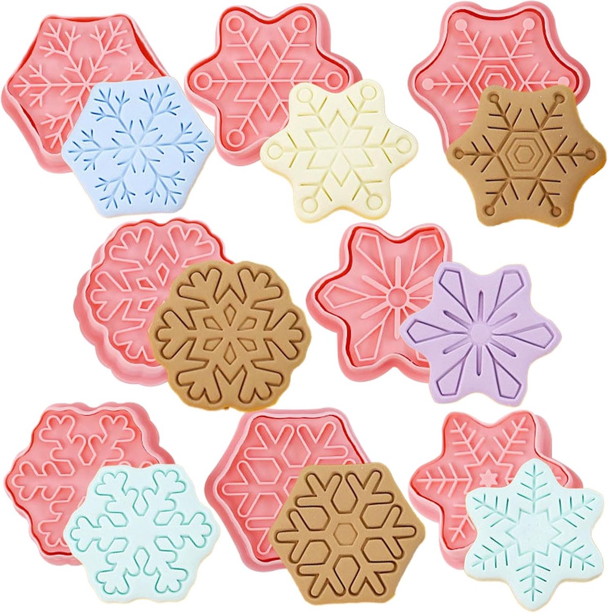 8pcs 3d snowflake christmas cookie cutters set for Christmas party gifts accessories - ShopVlot