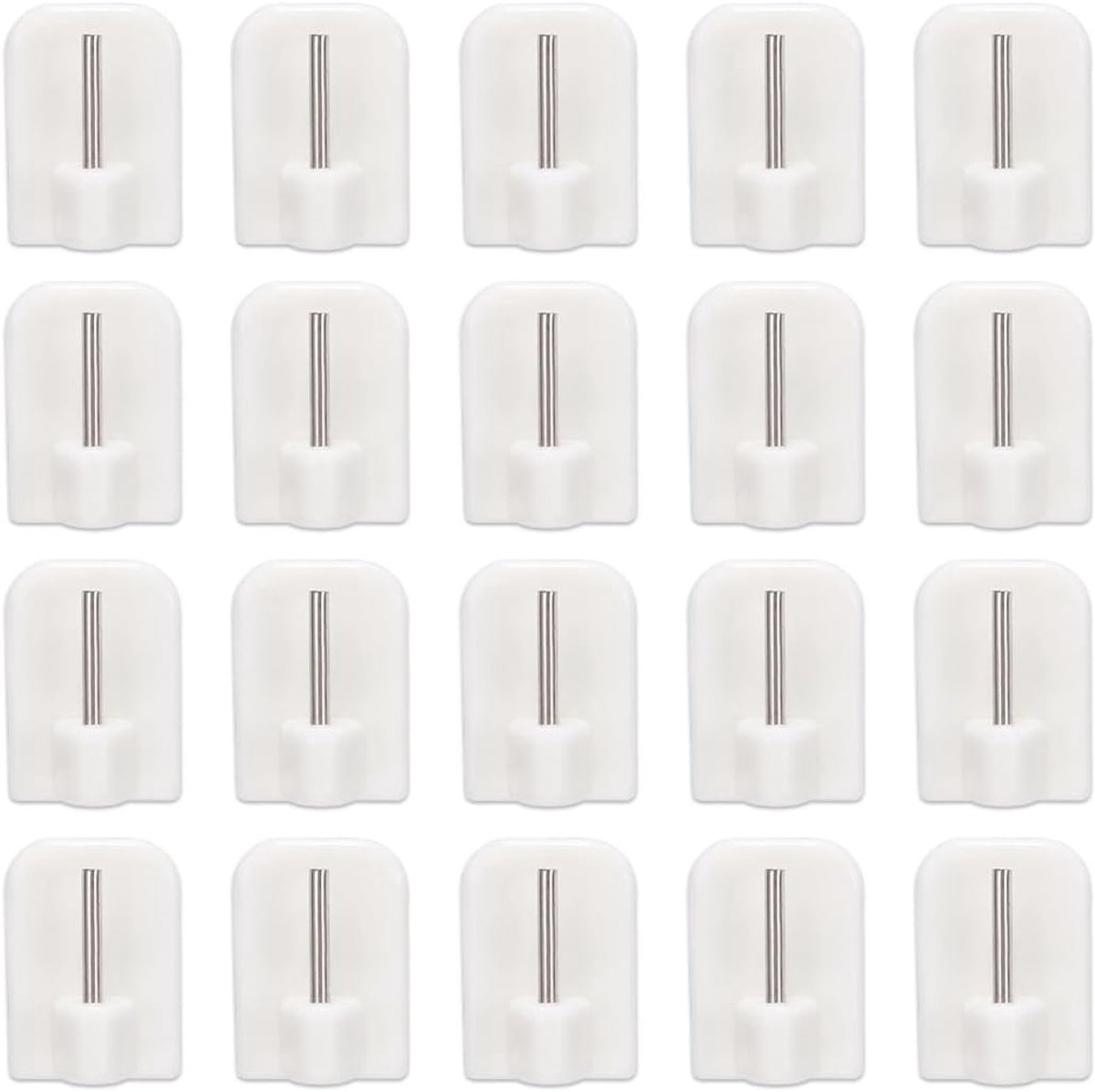 20 x Adhesive Hooks, Curtain Hooks, Adhesive Hooks for Curtain Rod (White) - ShopVlot