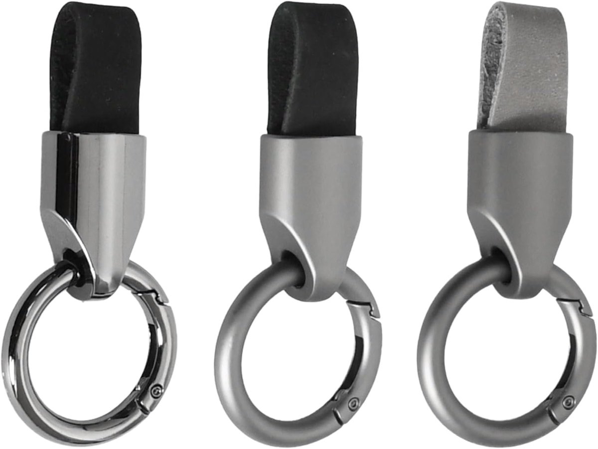 Autosleutelhanger 3-Pack - Leer/Zinklegering - Compacte Sleutelhouders - Ideaal voor Mannen en Vrouwen - ShopVlot