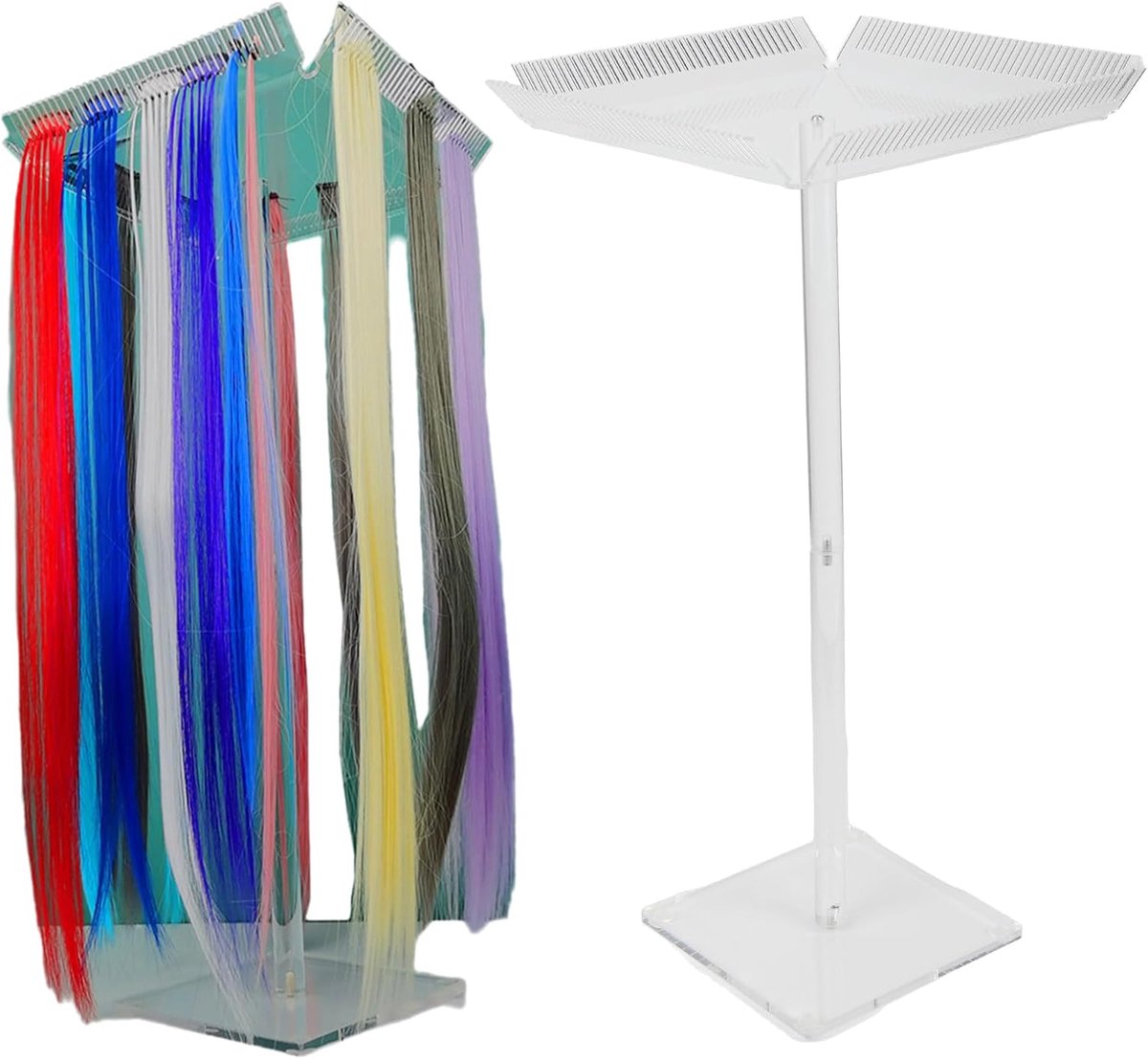 Haarrek voor vlechten - transparant acryl - vierzijdig ontwerp - ideaal voor salons en thuisgebruik - ShopVlot