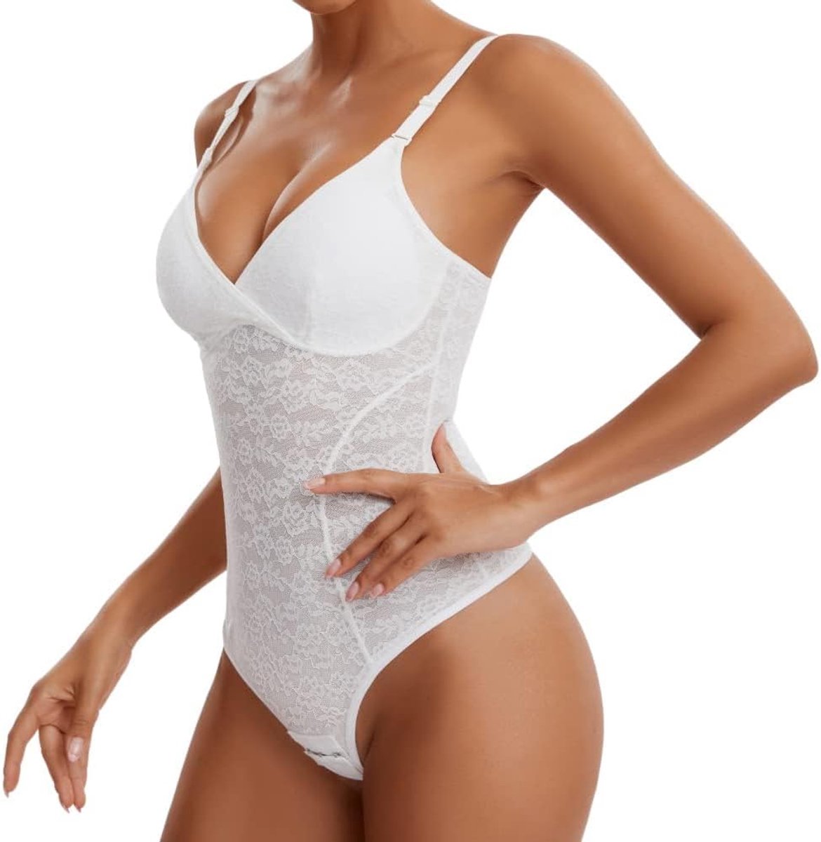 Bodysuit dames S - corset - witte shapewear - buikcontrole voor een slanker figuur - ShopVlot