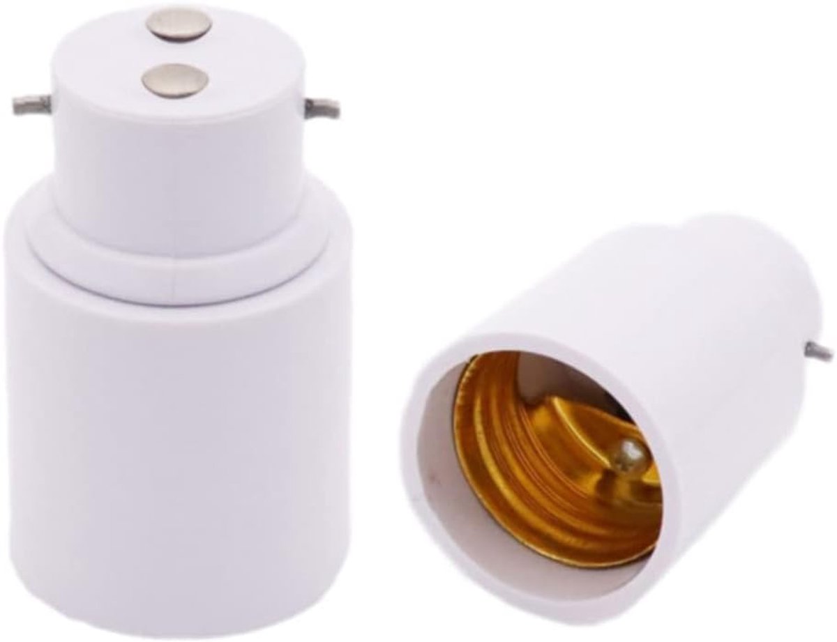 Lampbasis converter B22 naar E27 - 2 stuks - lichtadapter - max 60 watt - ShopVlot
