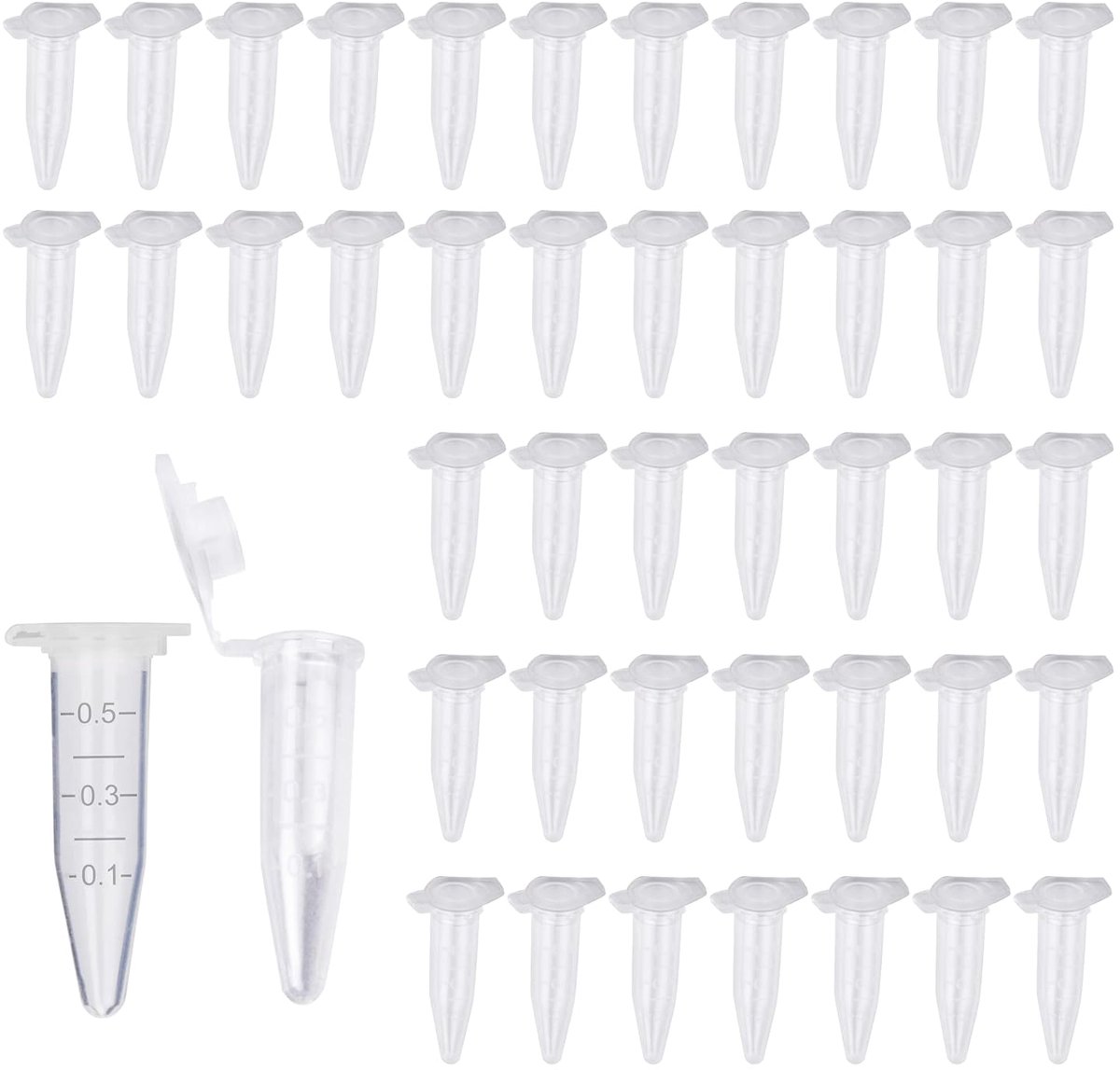 Centrifugebuizen 1 ml - Transparant Polypropyleen - Met vlakke deksel - Ideaal voor laboratoria - ShopVlot