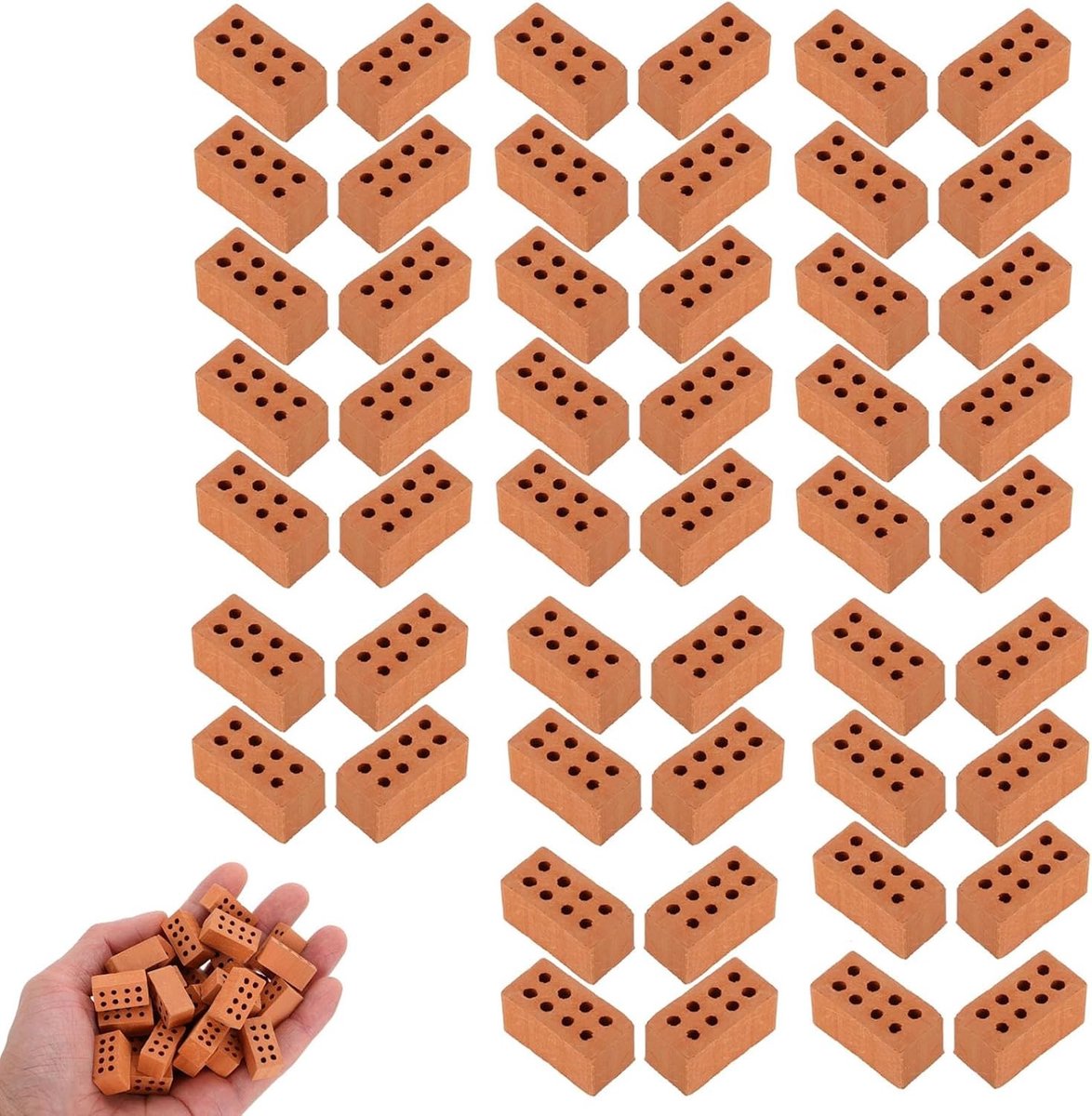 Miniature Bouwstenen 50 Stuks – Duurzame Plastic Blokken voor Creatief Knutselen, Modelbouw en Decoratie – Perfect voor Miniatuurprojecten en Gedetailleerd Ontwerp