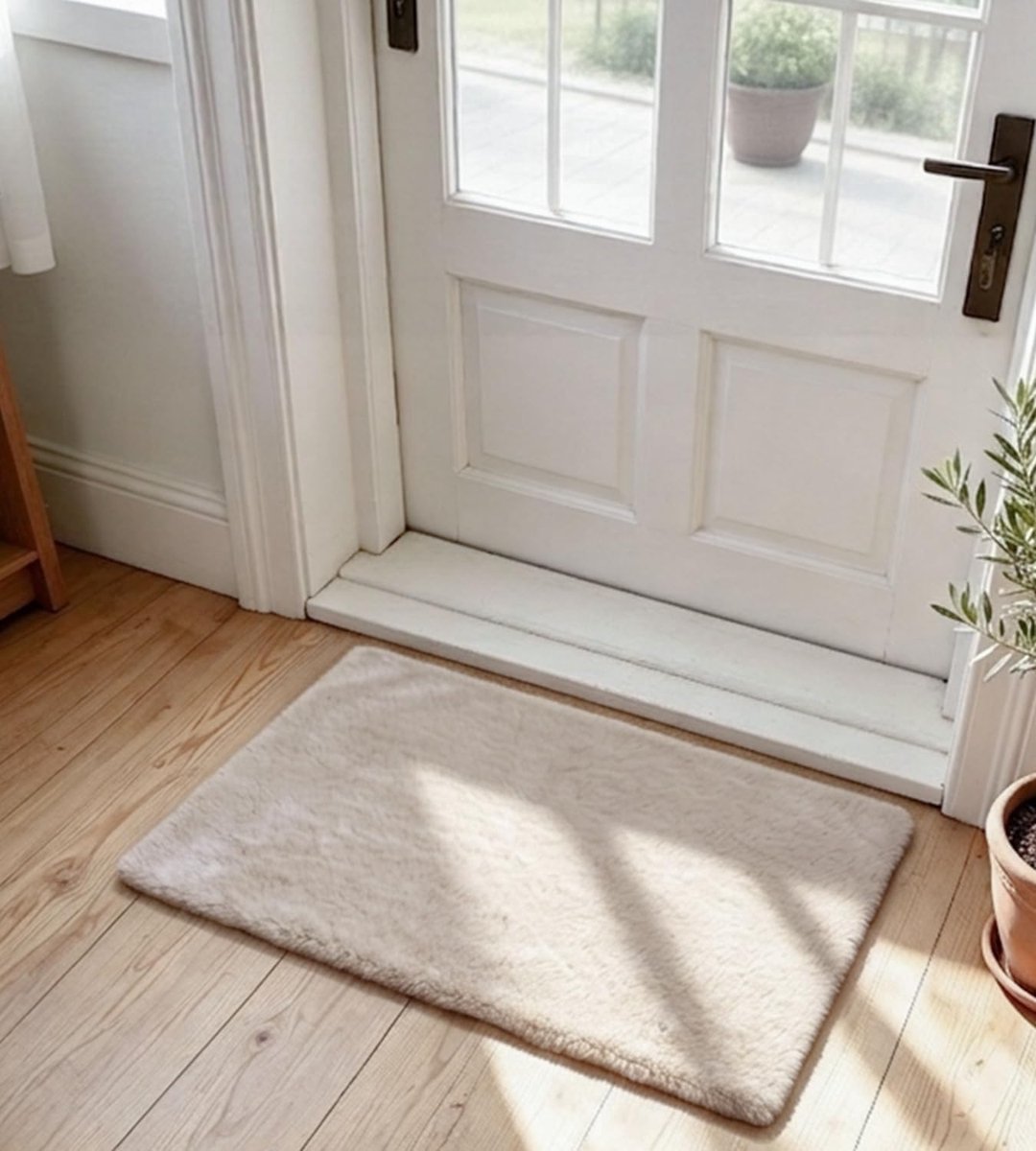 Laagpolig tapijt 60 x 90 cm - pluizig kunstbont - wasbaar - voor kinderkamer en woonkamer - ShopVlot