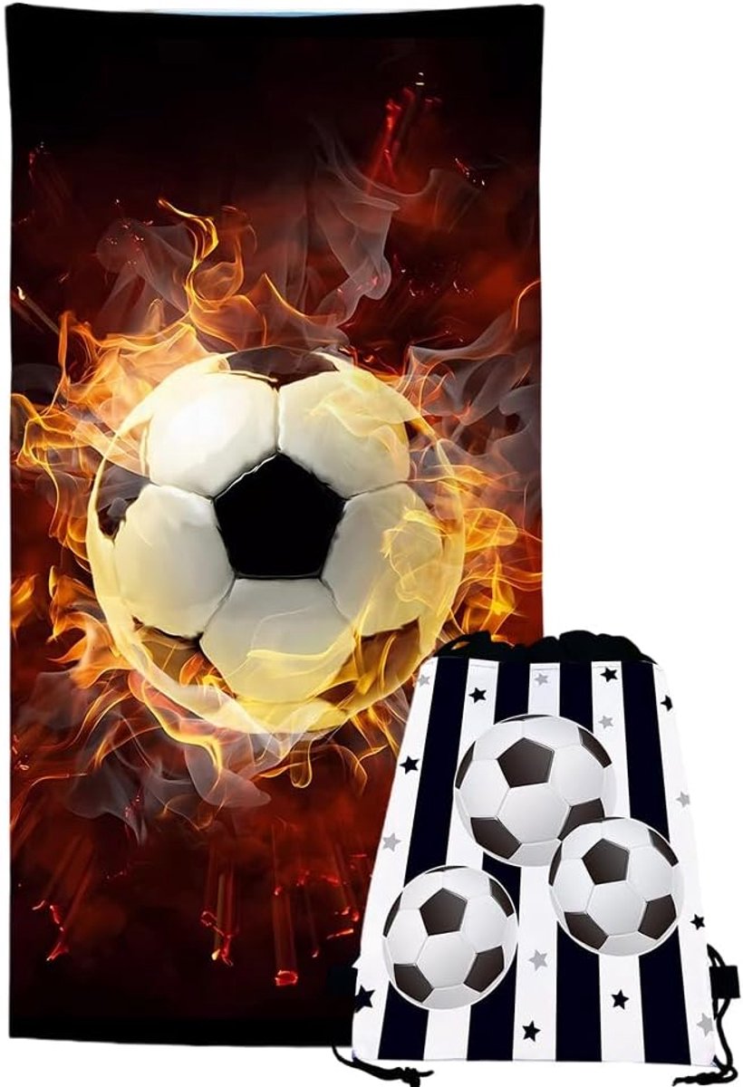 Football Microfibre Beach Towel Set of 2 Football Towel Football Beach Towel Quick Drying Printed Microfiber - ShopVlot