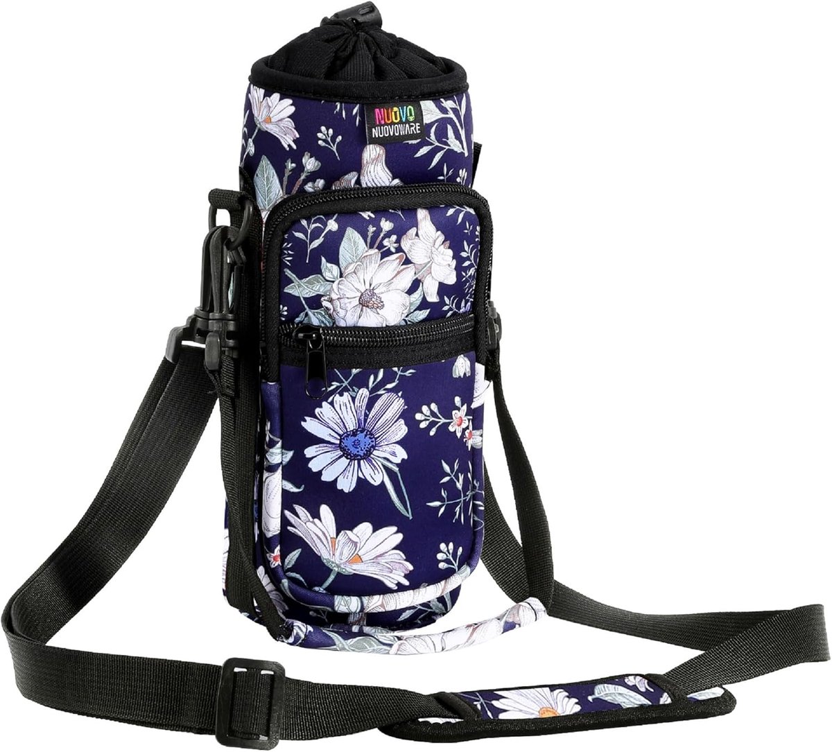 Nuovoware Water Bottle Carry Bag Bottle Holder Adjustable Shoulder Strap Carry Bag with 2 Pockets Neoprene Sleeve - ShopVlot