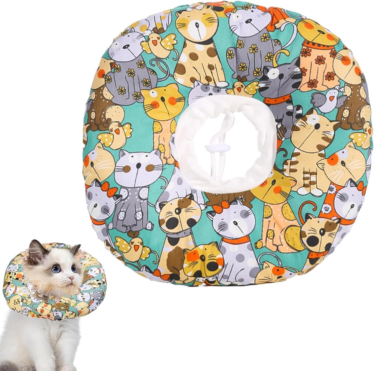 Adjustable cat protective collar to heal pet injuries after surgery (adjustment range 16-29 cm). - ShopVlot