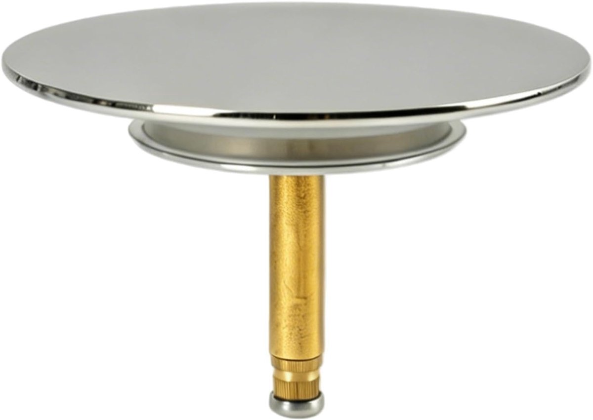 1 stuk badkuipstop 70 mm, compatibel met standaard badkuip, verchroomde afvoer met dubbele afdichting, in hoogte - ShopVlot