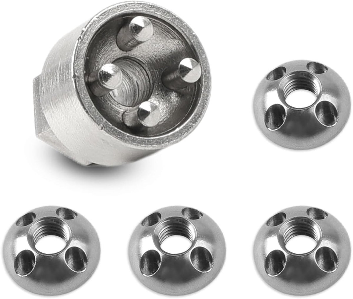 4 stuks moeren, 1 slot M10, 4-gaten, diefstalbeveiliging, moerset van roestvrij staal, diefstalbeveiliging - ShopVlot