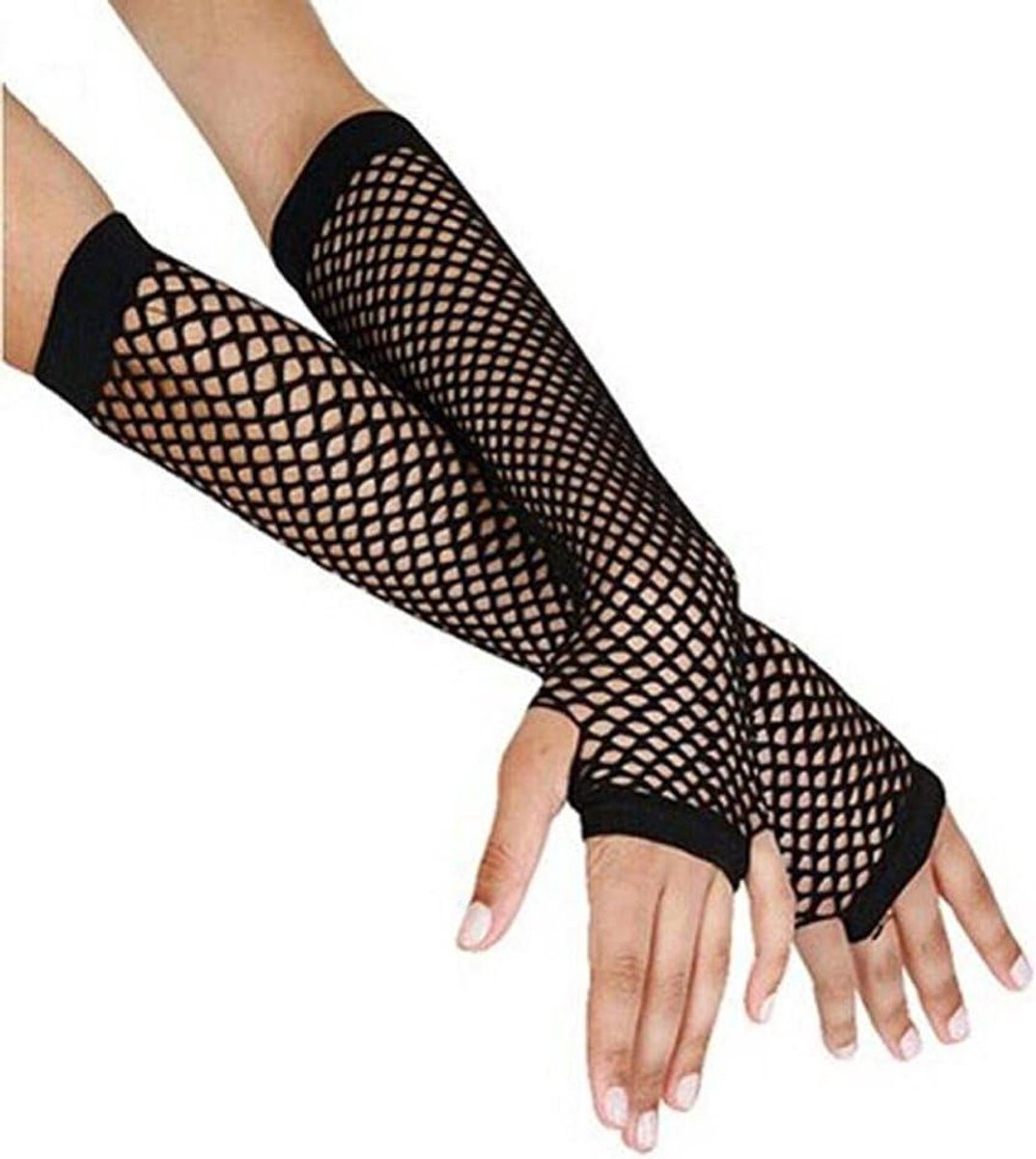 Women's Long Net Handwarmers Black, One Size - ShopVlot