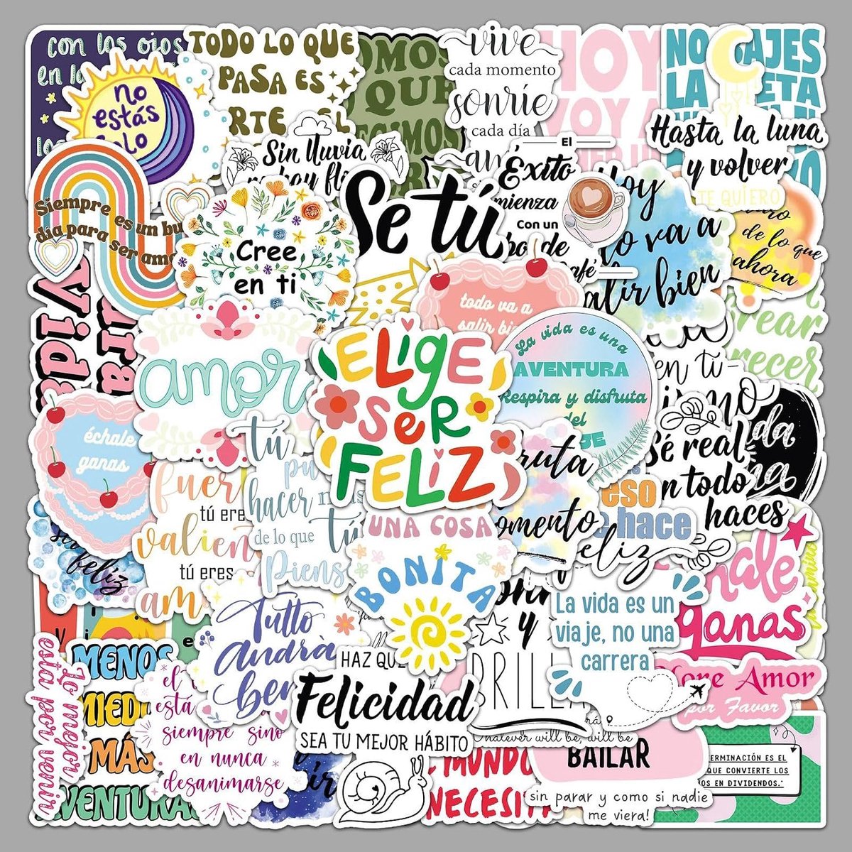 Motiverende stickers in het Spaans - 100 stuks - Decoratieve motieven - Ideaal voor fotoalbums - ShopVlot