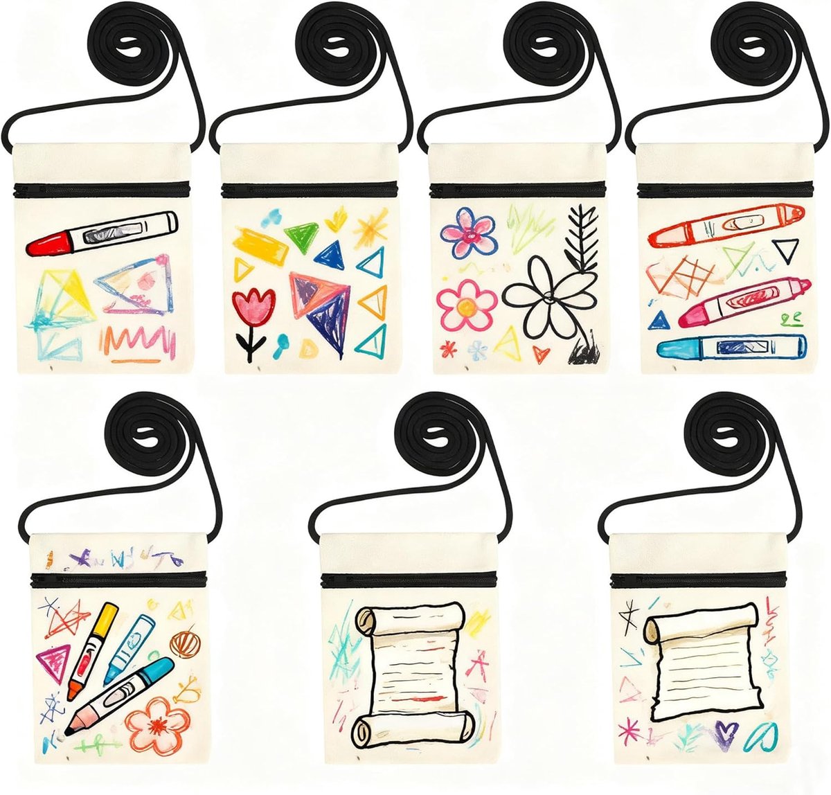 Canvas schoudertassen 17 x 13 cm - DIY katoen - creatief ontwerp - perfect voor verjaardagsfeestjes - ShopVlot