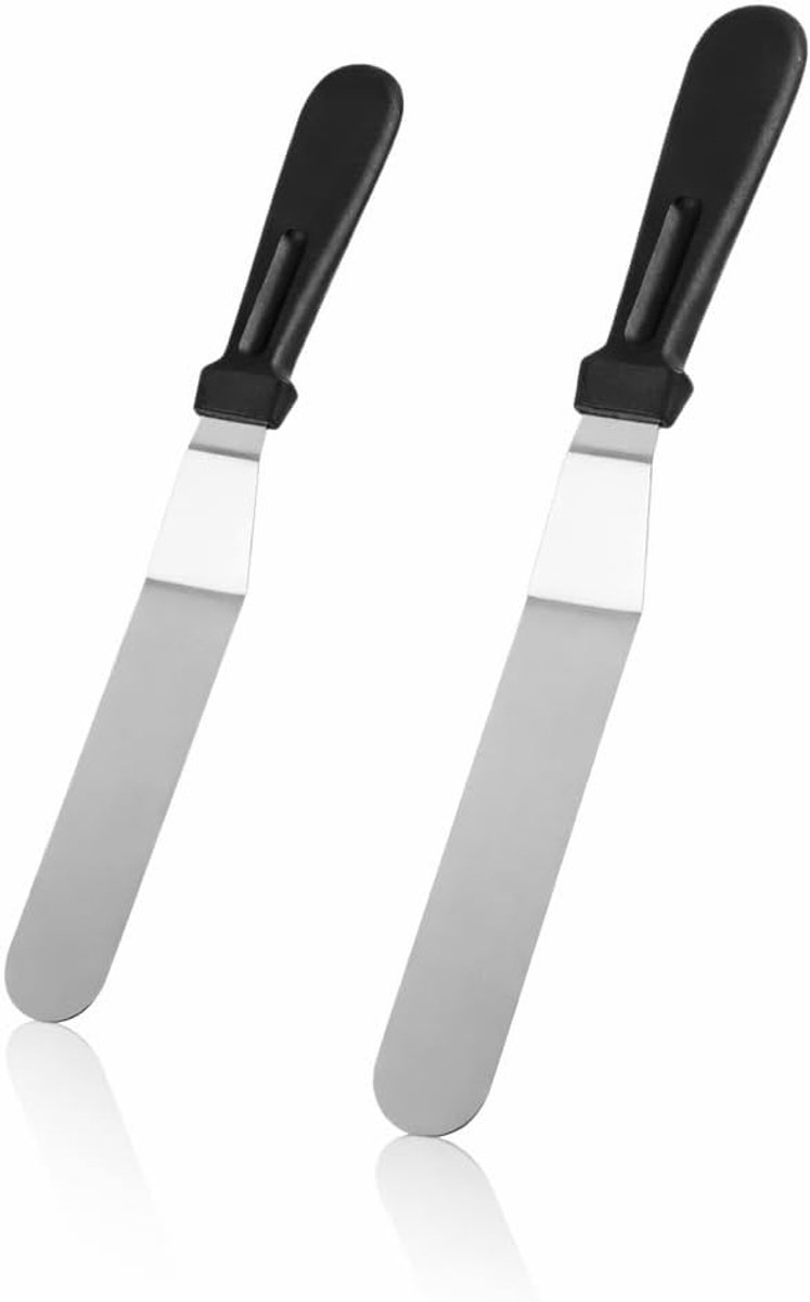 Cake spatula set 15 cm en 20 cm - hoekpalette - voor het gladstrijken van room - professioneel gebruik - ShopVlot