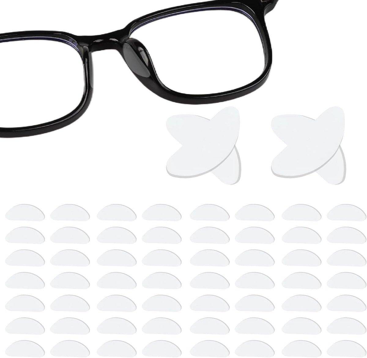 Neuspads voor brillen 60 stuks - siliconen zacht - antislip en zelfklevend - optimaal draagcomfort - ShopVlot