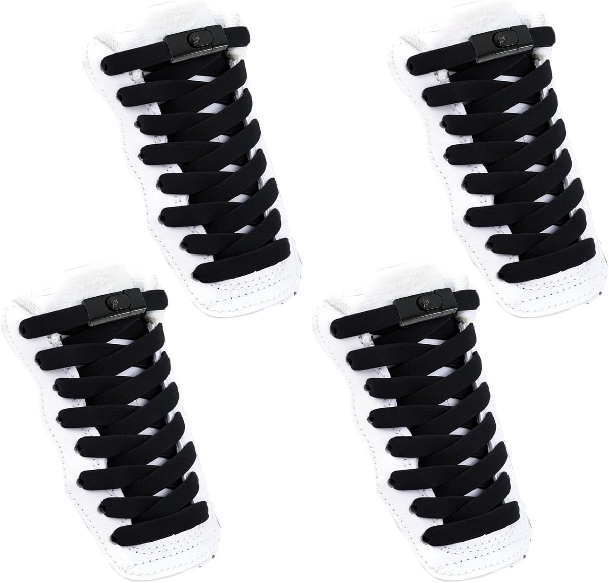 Elastische veters wit - 2 paar - zonder knopen - perfect voor gemak - ShopVlot