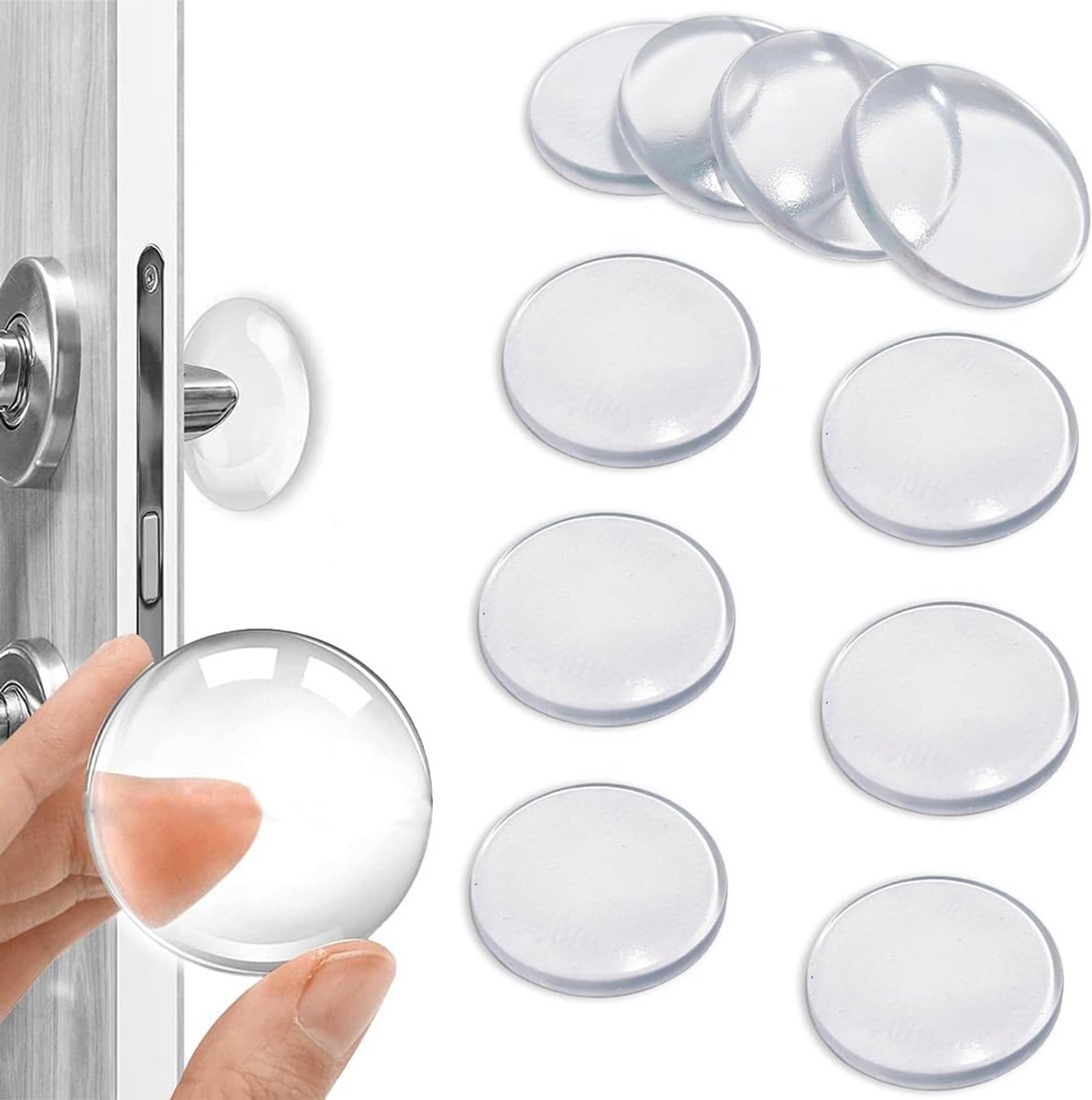 Rubberen bumpers 4 cm - zelfklevend - transparant - geluiddemping bij deurhandels - ShopVlot