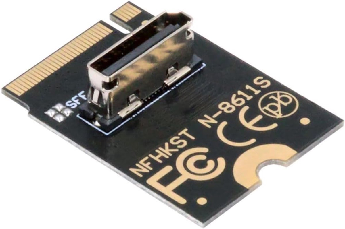 PCI-E 4.0 NVME M.2 M-Key Host Adapter - SFF-8612 SFF-8611 - Verticale aansluiting - Ideaal voor SSD U.2 en eGPU - ShopVlot