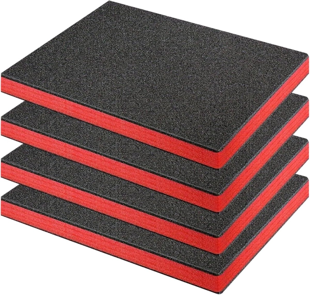 Set van 4 schuimrubberen inzetstukken voor gereedschapskist - 40 x 30 x 2,5 cm - polyurethaan - op maat te snijden - ShopVlot