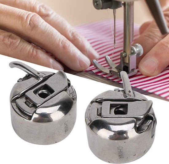 Set van 2 metalen naaigaren spoelen, roestvrijstalen spoelhouders voor huishoudelijke naaimachines, ideaal voor naaiprojecten en hobby's — afbeelding 2