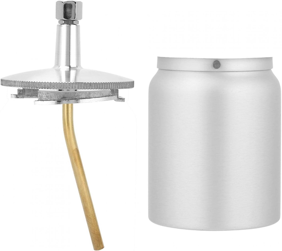 Robuuste verfcontainer voor spuitpistool, slijtvast en eenvoudig te installeren (600 ml, op- en neerzuiging) voor verfprojecten