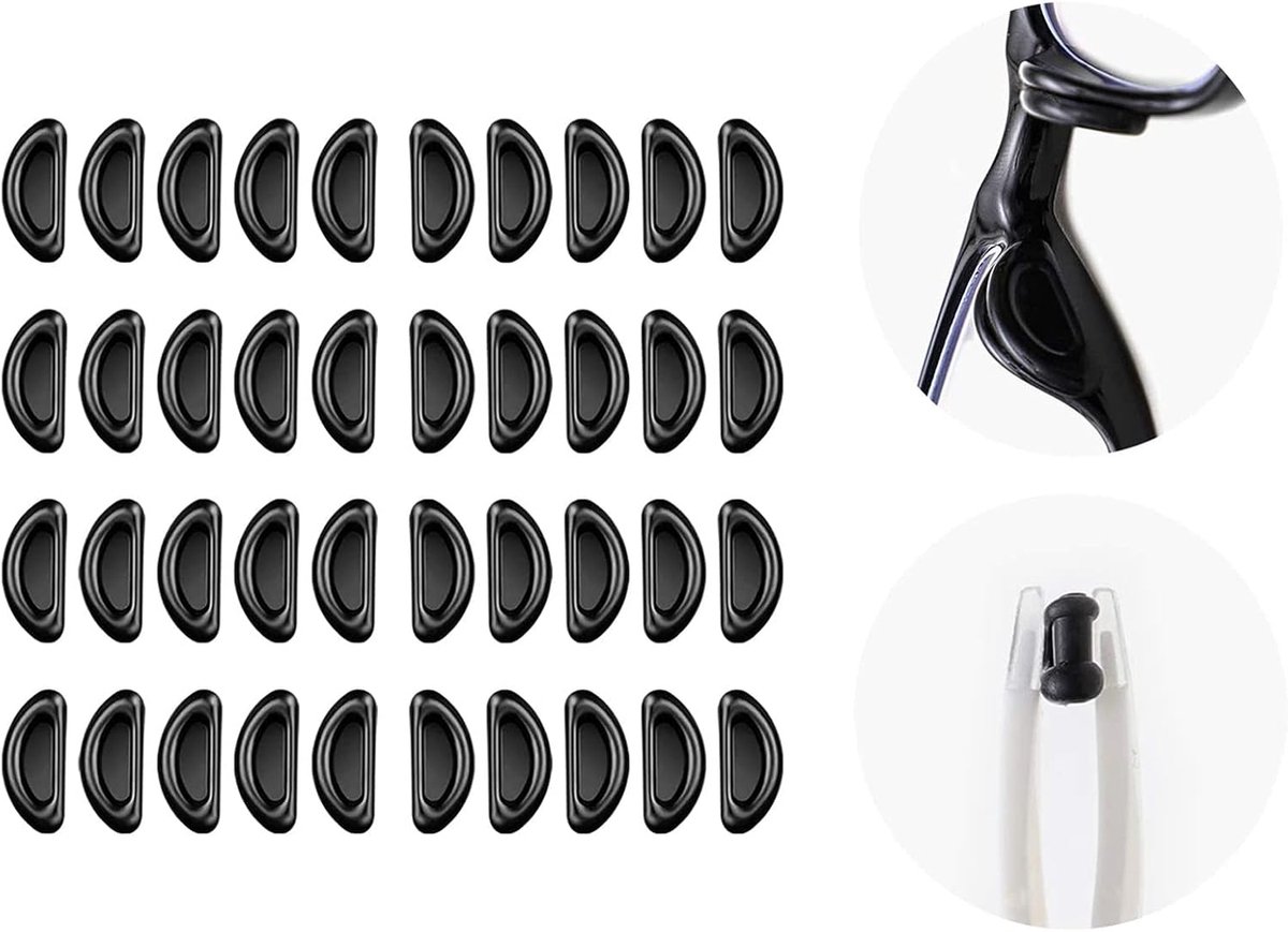 Oogglazen neuspads 20 paar - D-vormig - Zacht siliconen - Verbeterde grip voor comfort - ShopVlot