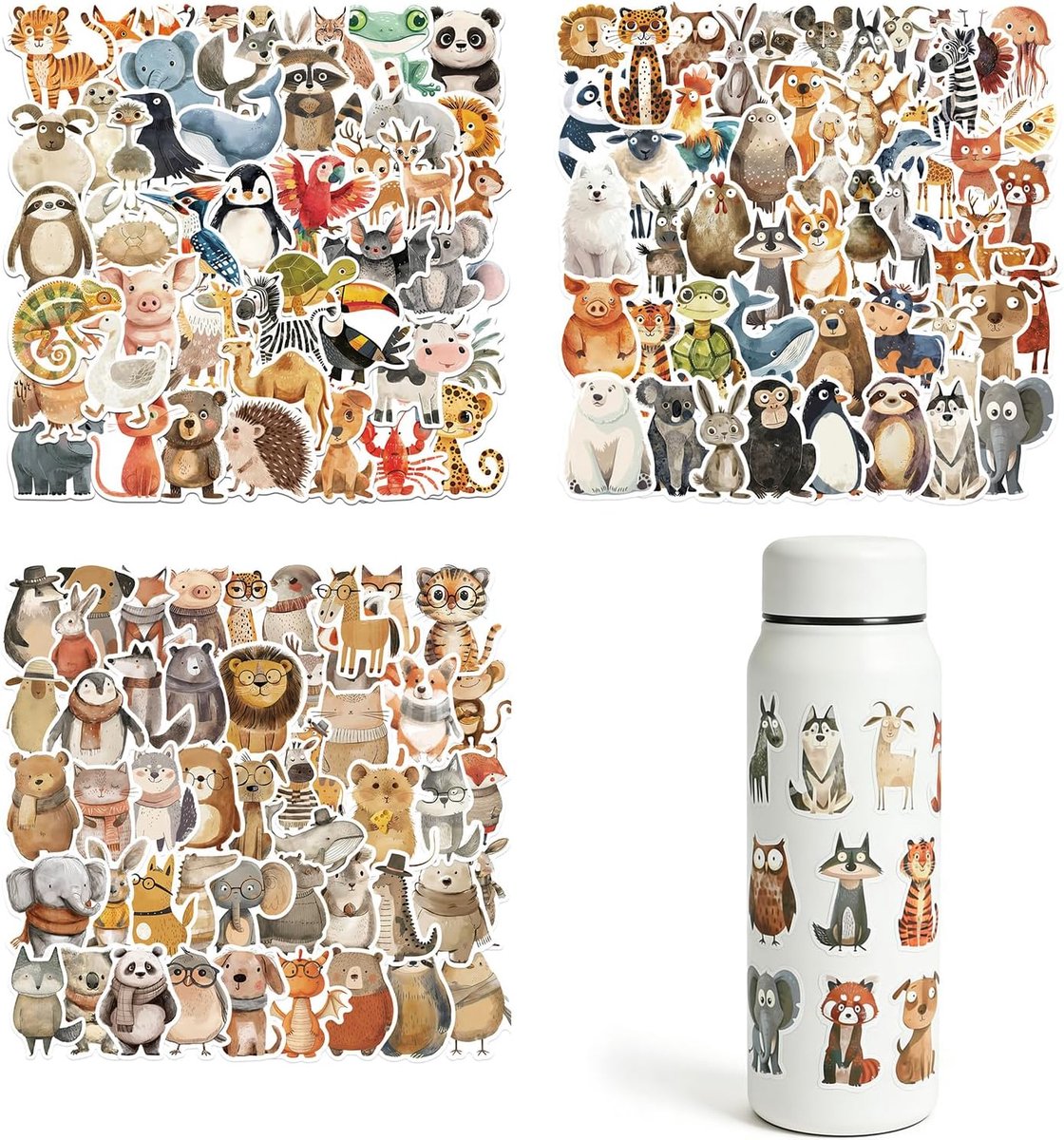 Dierenstickers 150 stuks - Waterdichte stickers - Gekleurde kinderstickers - Ideaal voor creatieve decoraties - ShopVlot