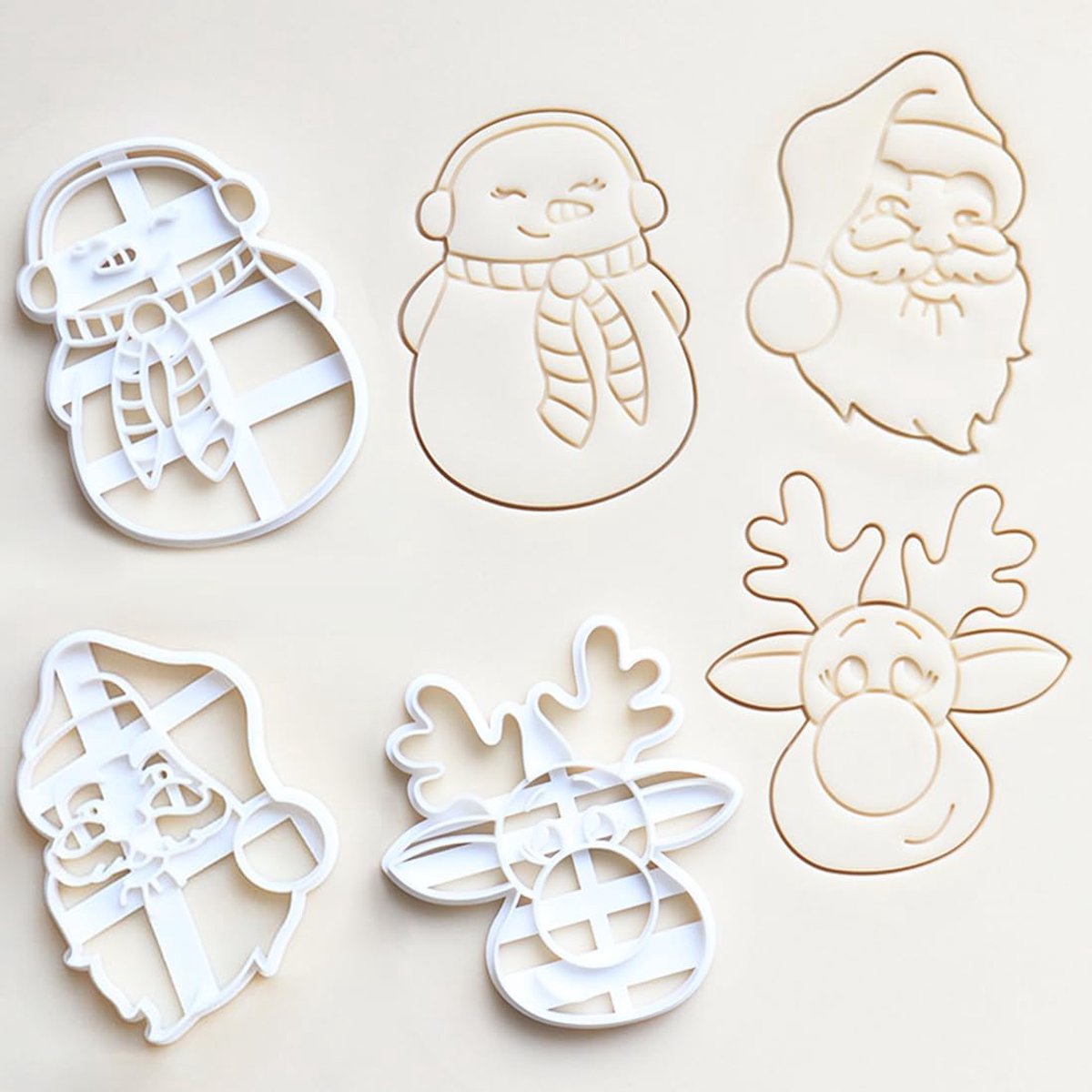 Kerst koekjesuitsteekvormen 3D - 3 verschillende motieven - hoogwaardig kunststof - eenvoudig in gebruik - ShopVlot