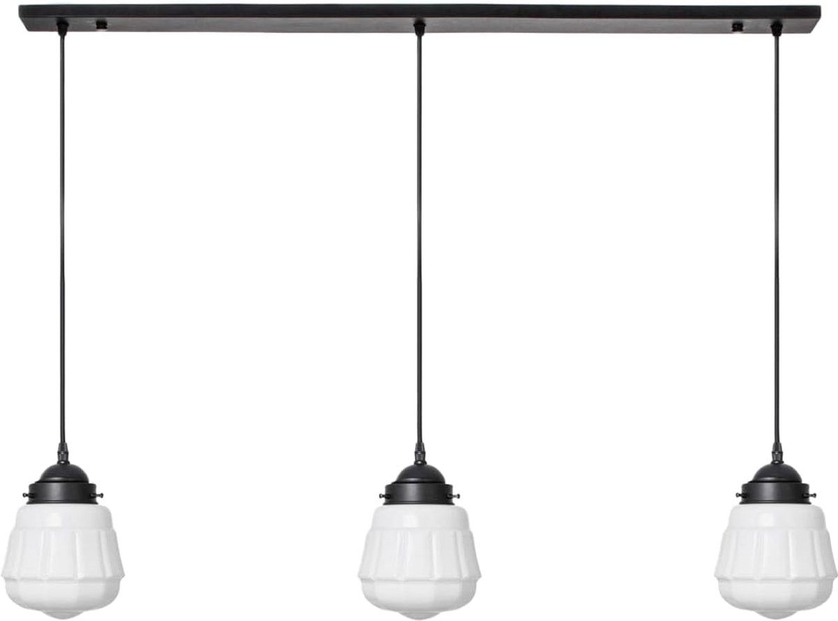 Plafondlamp 3 x Cadence - Opaal wit - Art Deco stijl - Creëer sfeer in uw interieur - ShopVlot
