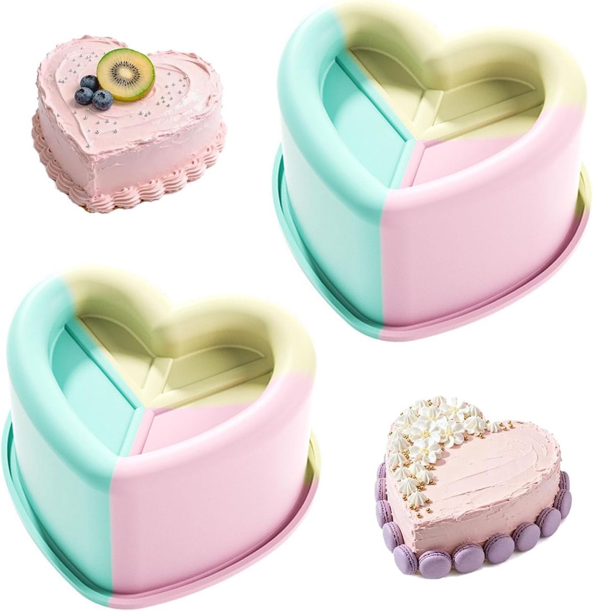 Siliconen Bakvorm Hart - 2 Stuks Cakevorm Hart - Perfect voor Taarten en Muffins - Ideaal Cadeau voor Bakliefhebbers - ShopVlot