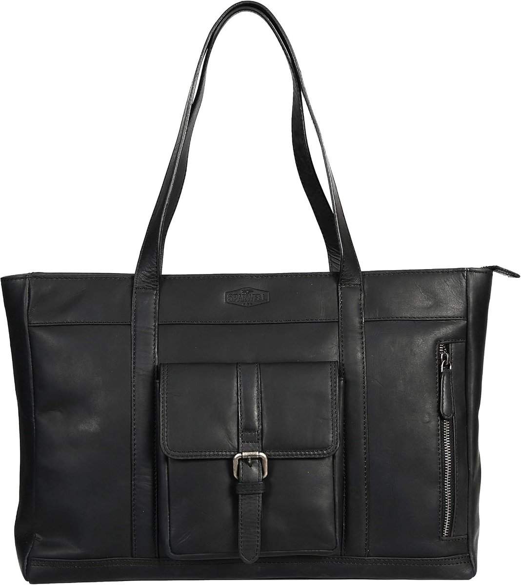 Sparwell Bag - Kreative Katherine - Leather Shopper 15.5 Inch - Black - ShopVlot