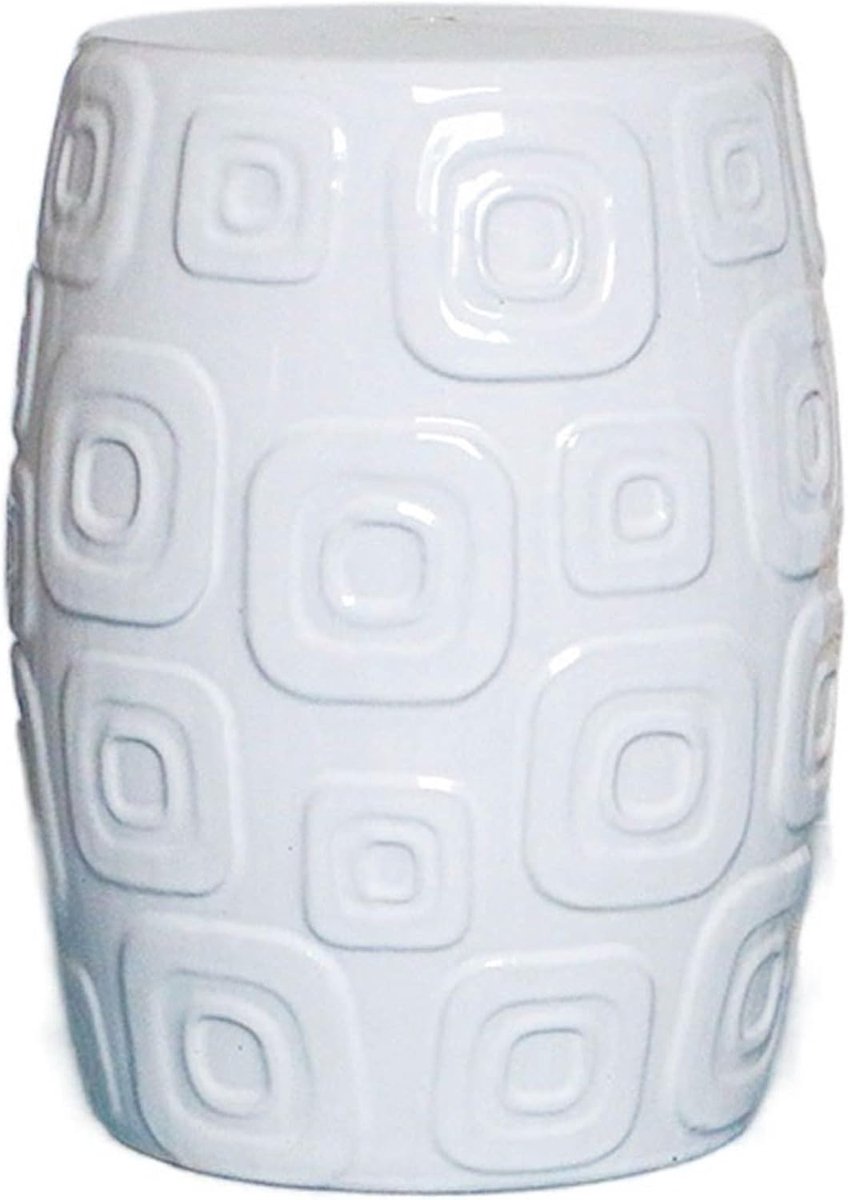 Decorative Ceramic Garden Stool, Glazed Embossed Shoe Change Stool for Living Room, Balcony, Garden, Etc (Color : - ShopVlot