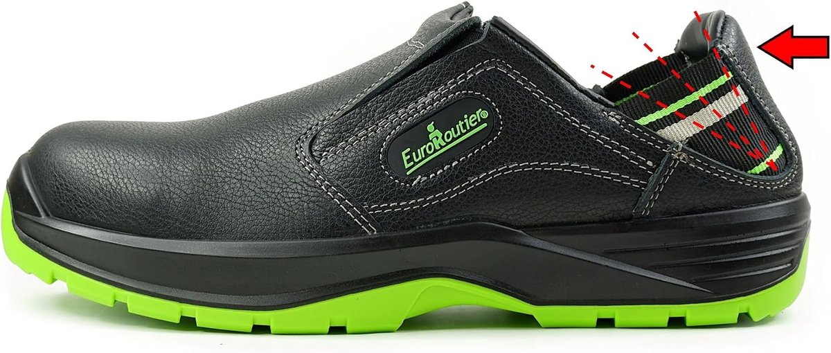EUROROUTIER Hybrid Nappa, safety shoes with folding heel, Black - ShopVlot