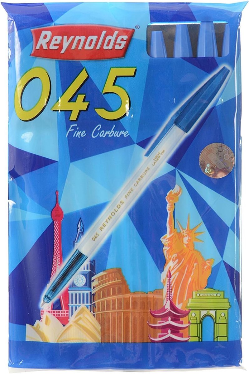 Set of 10 Reynolds 045 fine carbure Non smudge ball Point Pins BLUE - ShopVlot