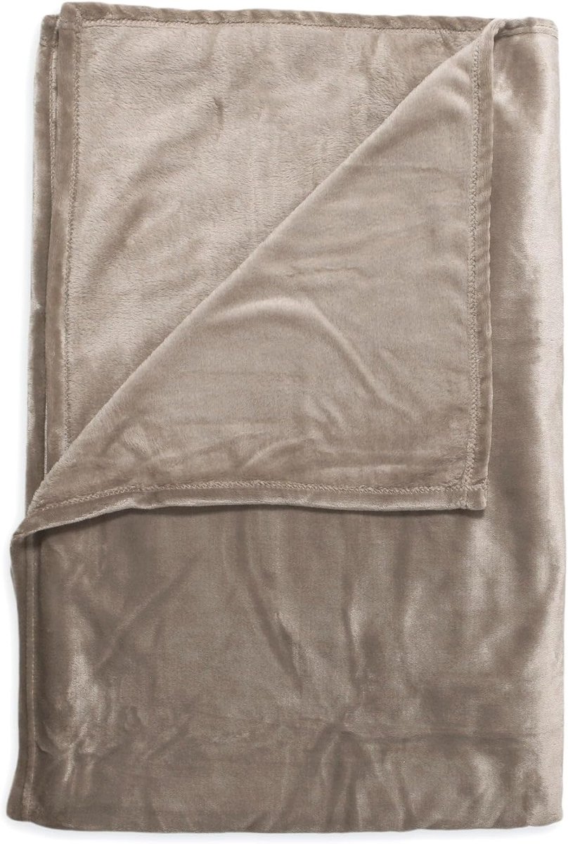 Zo Home Flannel Fleece Plaid Cara - shady sand - 140x200 - ShopVlot